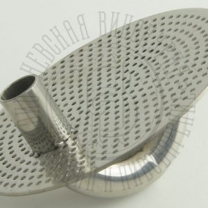 Тарелочка 4 дюйма, перфорированная, нержавейка, с переливом