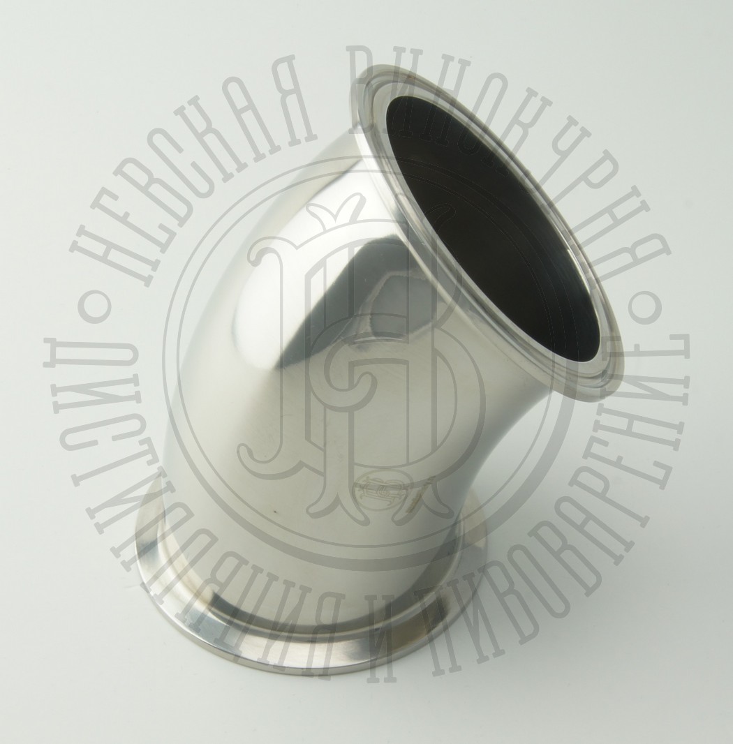 Труба УГОЛ 45 град. под кламп-соединение 4 дюйма, нержавейка