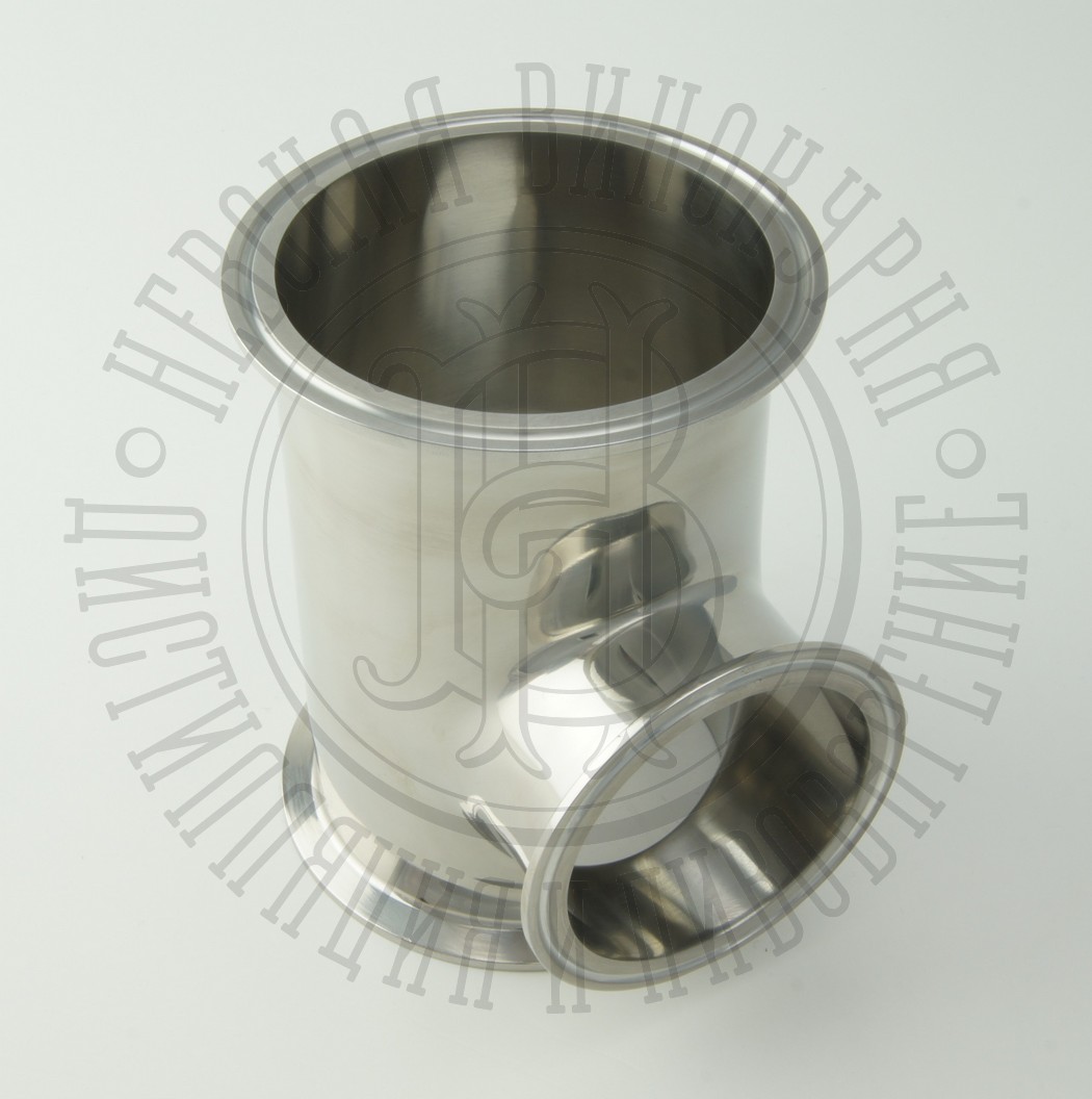 Тройник под кламп-соединение 4 дюйма > 4 дюйма / 3 дюйма, нержавейка