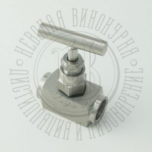 Кран сантехнический проходной с металлической ручкой, внутреняя резьба 1/2 дюйма, нержавейка