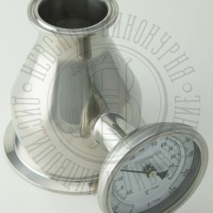 Переходник ОВАЛ под кламп-соединение 4 дюйма > 2 дюйма с аналоговым термометром