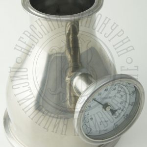 Переходник КОНУС под кламп-соединение 6 дюйма > 3 дюйма с аналоговым термометром