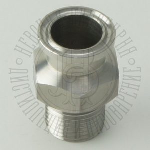 Переходник под кламп-соединение 1/2 дюйма > резьба наружная 1/2 дюйма, 40 мм, нержавейка