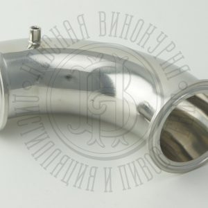 Угол отвод 90 градусов под кламп-соединение 1,5 дюйма, с гильзой под термометр