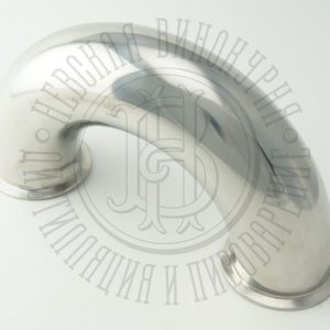 Угол отвод 180 градусов под кламп-соединение 3 дюйма, нержавеющая сталь.