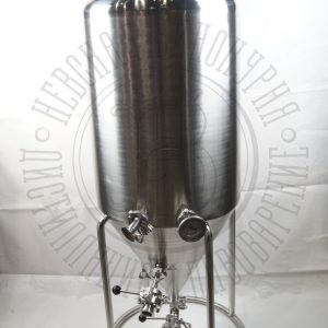 Цилиндро-конический танк ферментер, ЦКТ 150 литров без рубашки и термоизоляции,с группой безопасности,перекатная, нержавейка