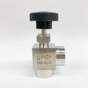 Кран сантехнический Г-образный с пластиковой ручкой внутреняя резьба 1/2 дюйма, нержавейка