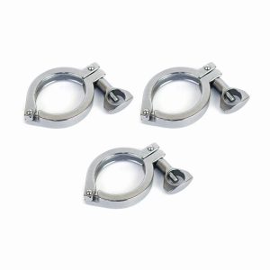 Хомут под кламп-соединение 1,5 дюйма, нержавейка + прокладка (комплект 3 штуки)