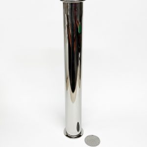 Царга под кламп-соединение 2 дюйма, 450 мм, с тремя стержнями под тарелочку, нержавеющая сталь AISI 304