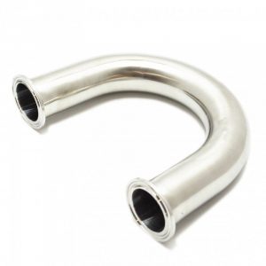 Угол отвод 180 градусов под кламп-соединение 1,5 дюйма, нержавеющая сталь.